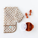 Bumkins Waterproof Sleeved Bib - Sand Check