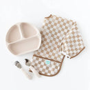 Bumkins Waterproof Sleeved Bib - Sand Check