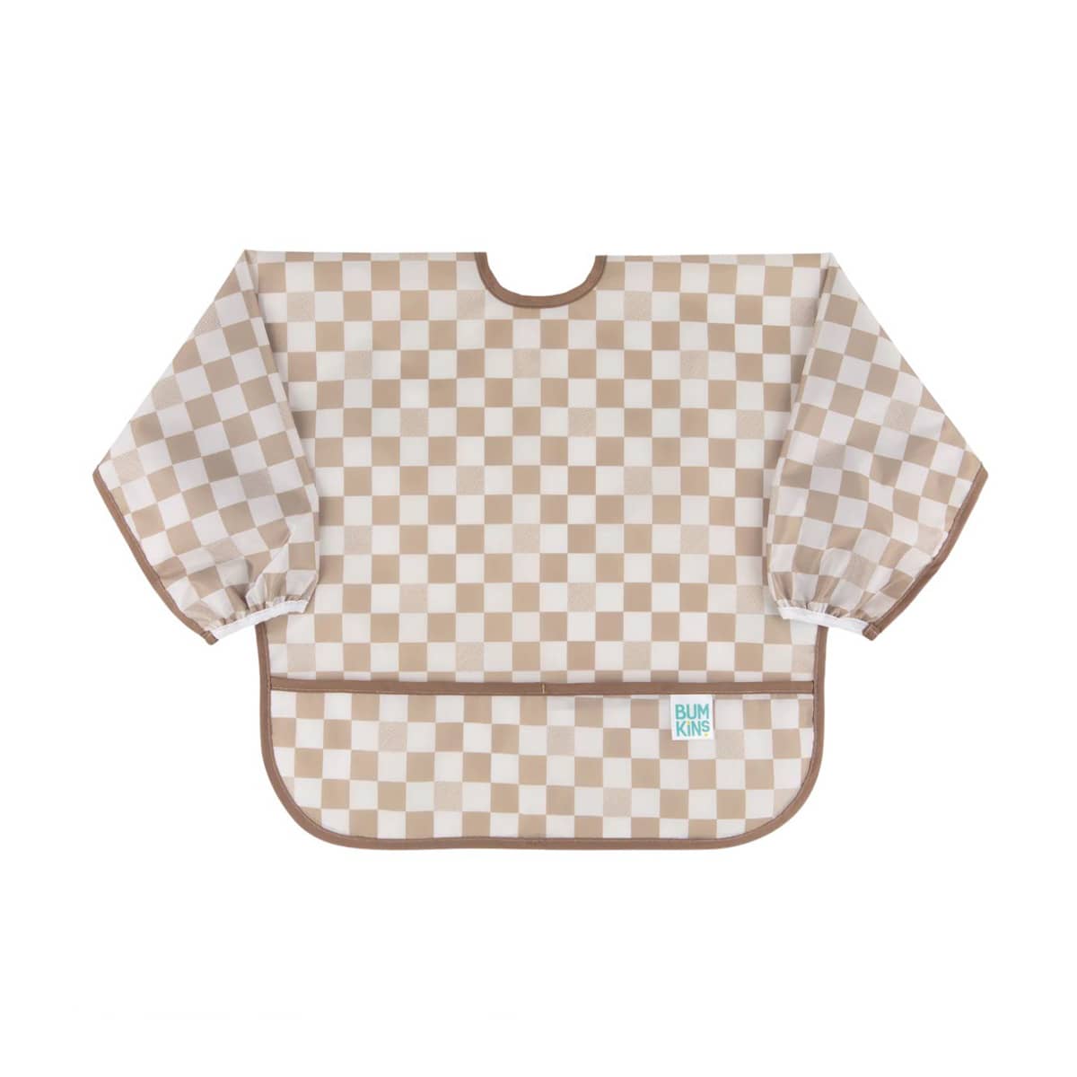 Bumkins Waterproof Sleeved Bib - Sand Check