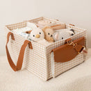 Bunnie Caddie Deluxe Nappy Organiser - Houndstooth Tan