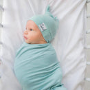 Copper Pearl Newborn Top Knot Hat - Sonny