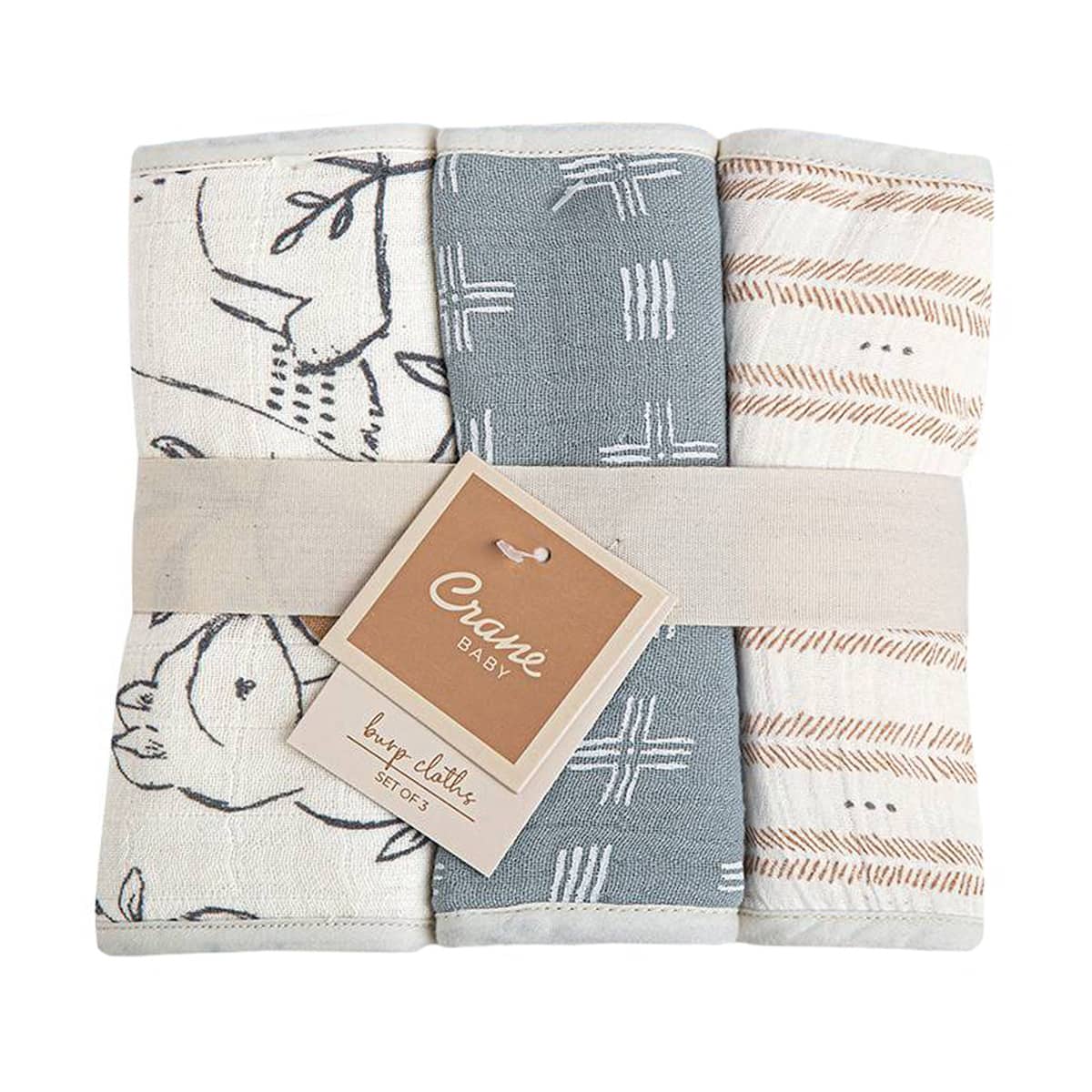 Crane Baby Burp Cloths - Ezra