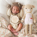 Cuddle + Kind Hand-Knit Doll - Ava the Cow (lavender)