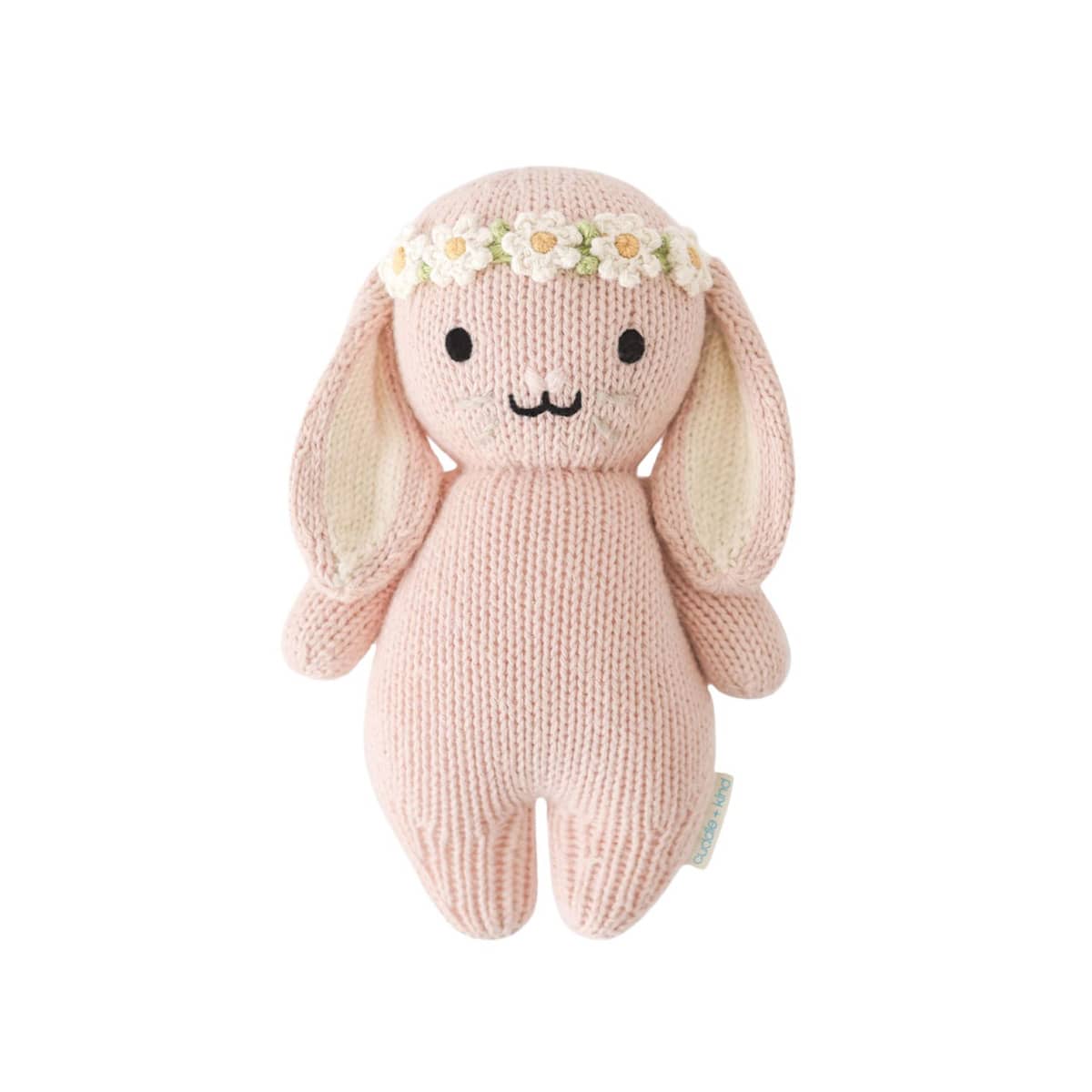 Cuddle + Kind Hand-Knit Doll - Baby Bunny (rose with ivory floral)