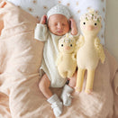 Cuddle + Kind Hand-Knit Doll - Baby Duckling (ivory floral)