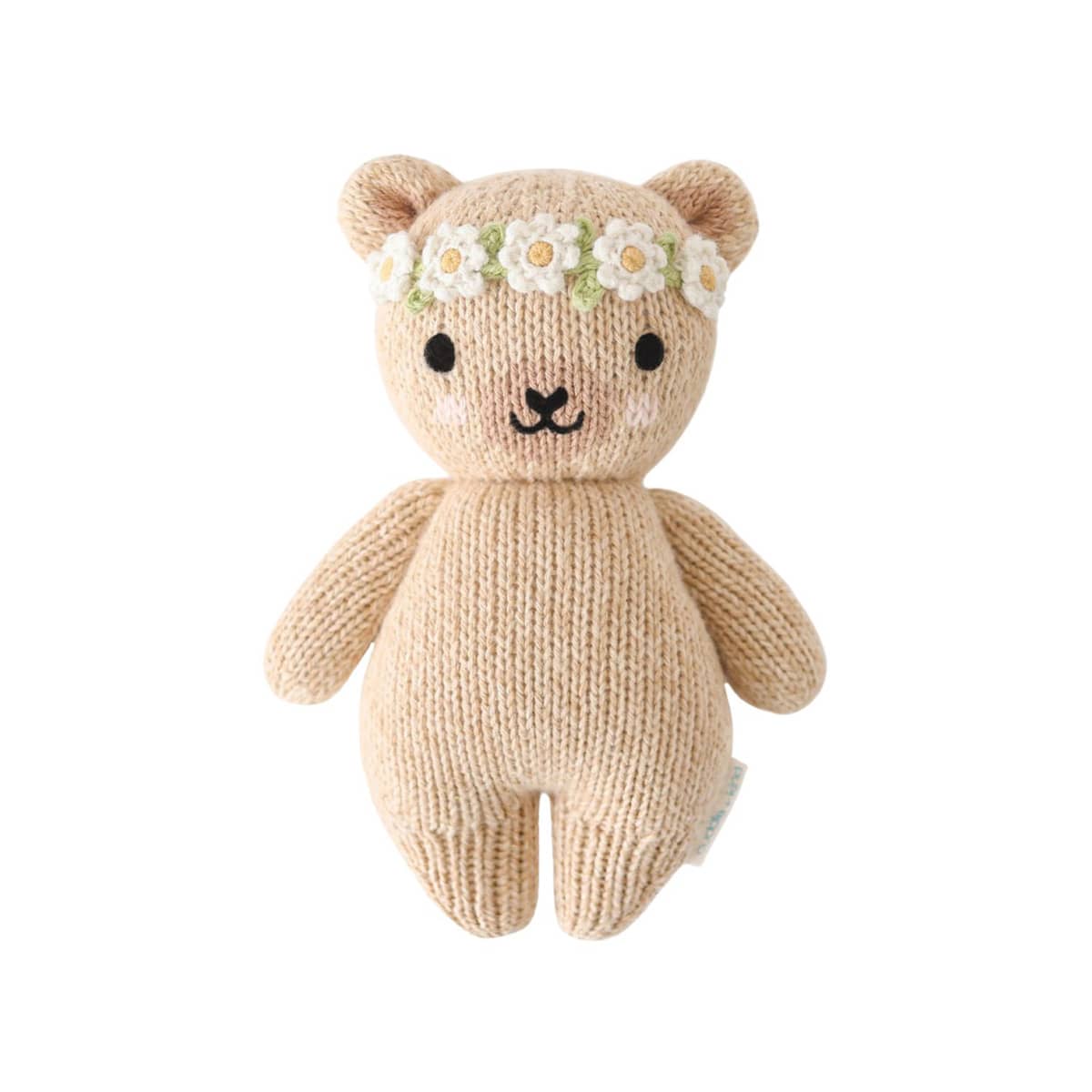 Cuddle + Kind Hand-Knit Doll - Baby Honey Bear (ivory floral) 