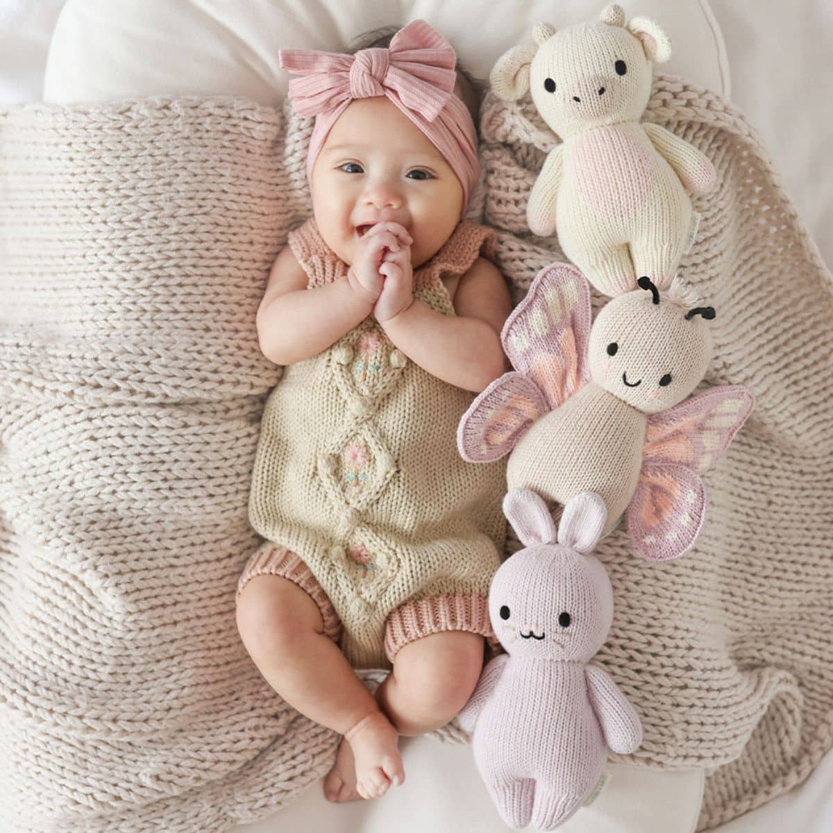 Cuddle + Kind Hand-Knit Doll - Baby Rabbit (lavender)