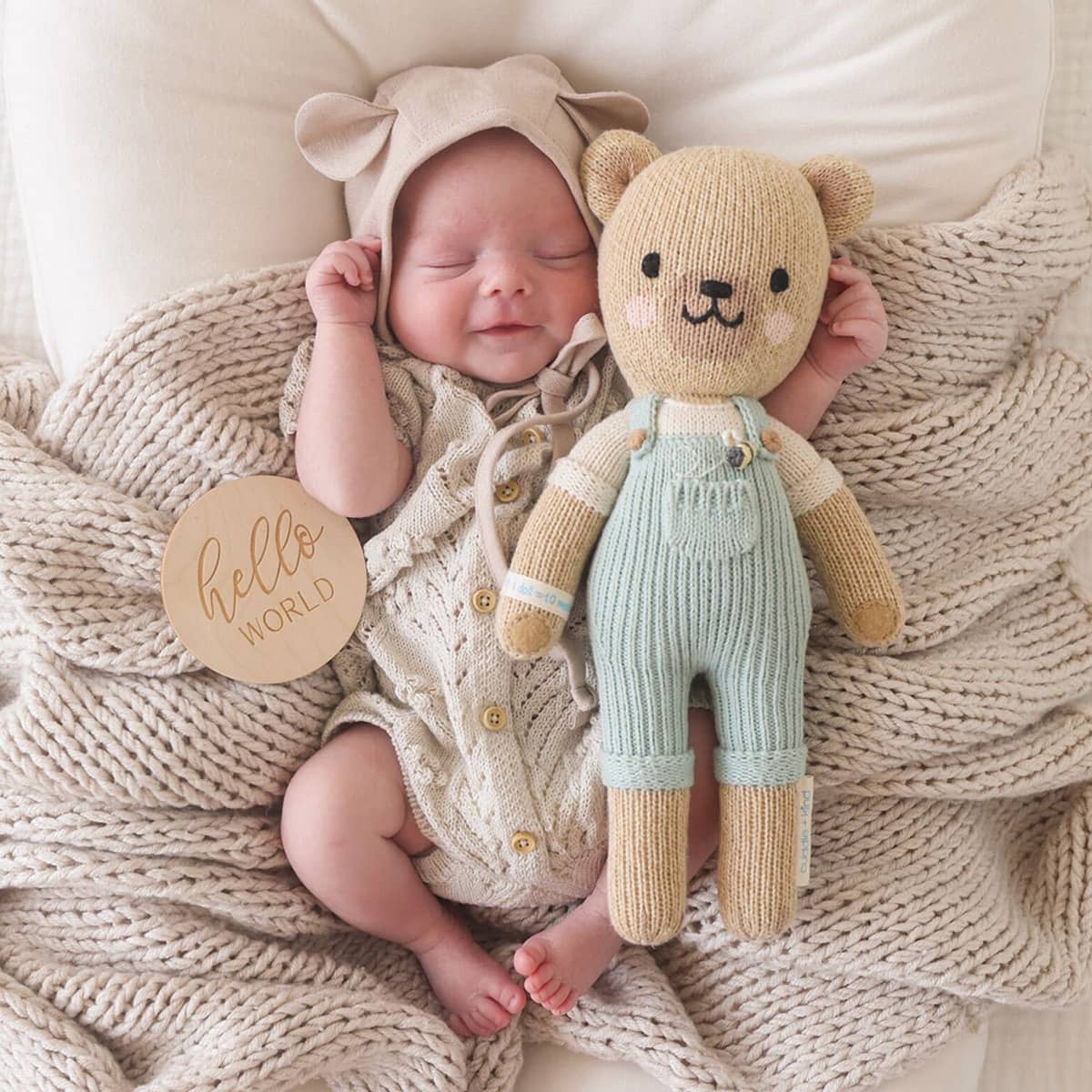 Cuddle + Kind Hand-Knit Doll - Charlie the Honey Bear