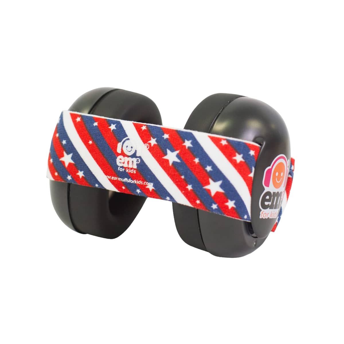 Ems for Kids Baby Earmuffs - Black with Stars n Stripes Headband