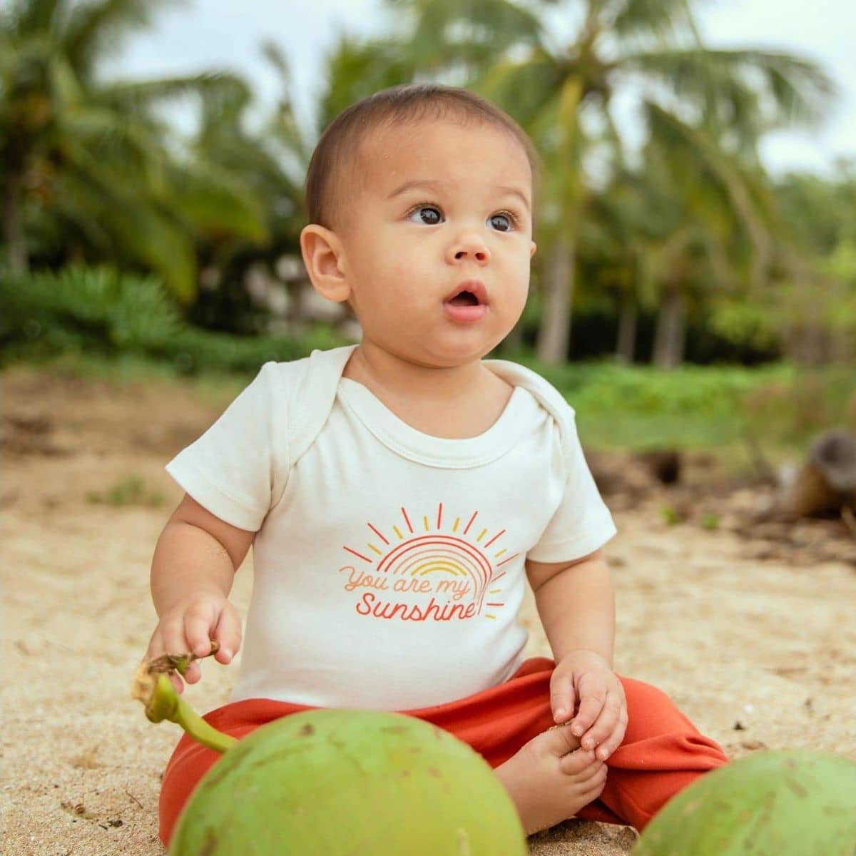 Finn and Emma Organic Short Sleeve Bodysuit - You are my Sunshine