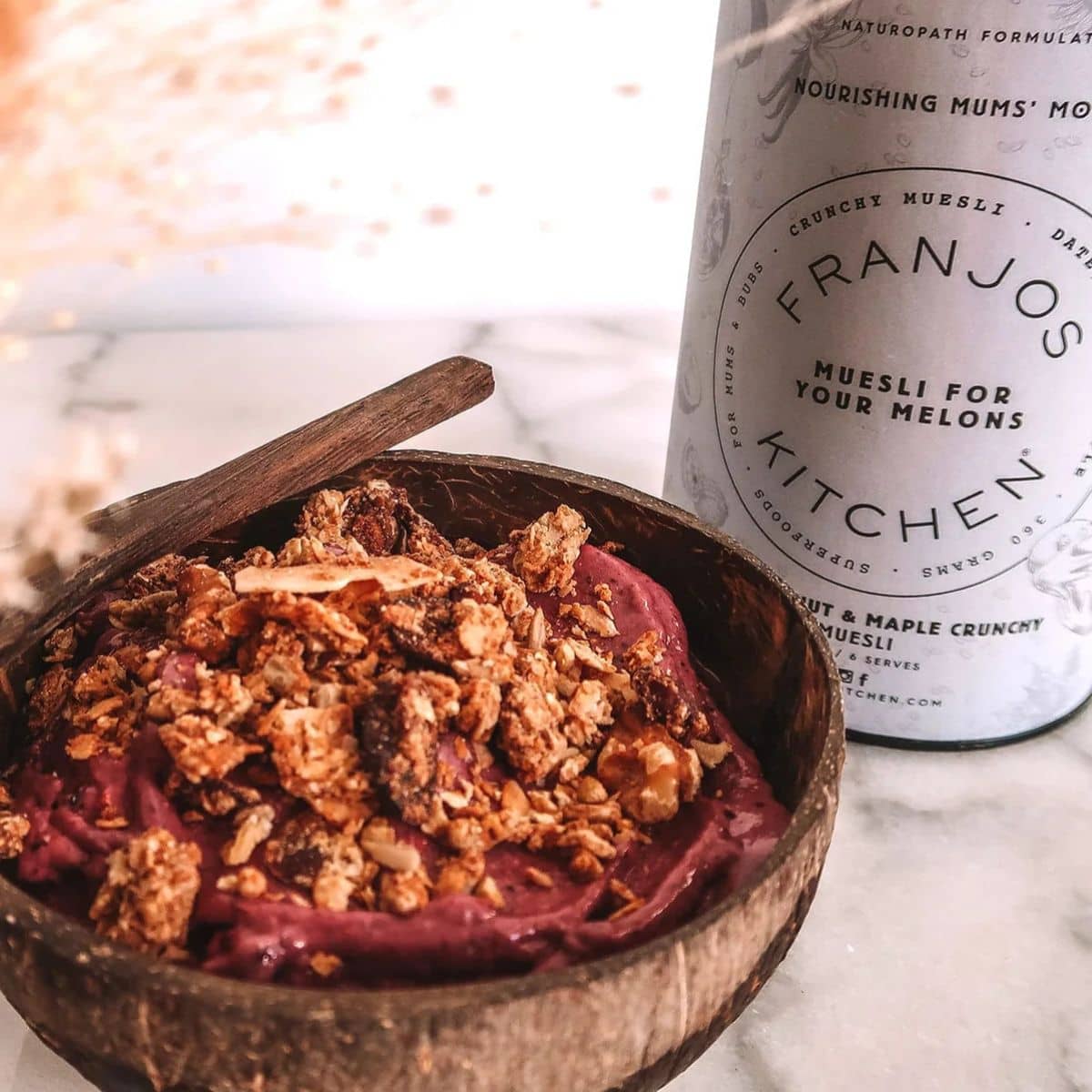 Franjos Kitchen Tanker Topper Lactation Muesli - Date, Walnut and Maple