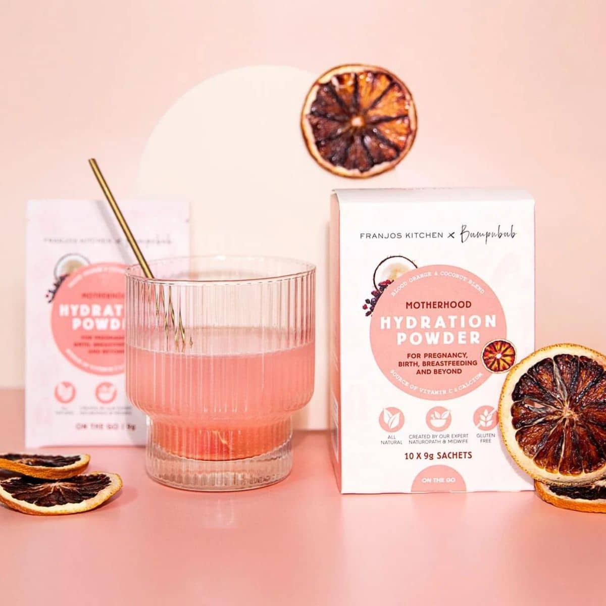 Franjos Kitchen Motherhood On-the-Go Hydration Box - Blood Orange + Coconut