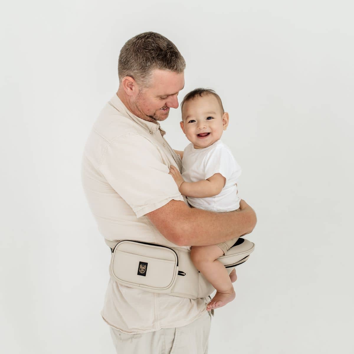 Hackerlily Hipsurfer - Hipseat Baby Carrier + Bum Bag - Sand Vegan Leather