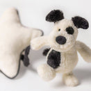 Jellycat Bashful Black & Cream Puppy Music Pull