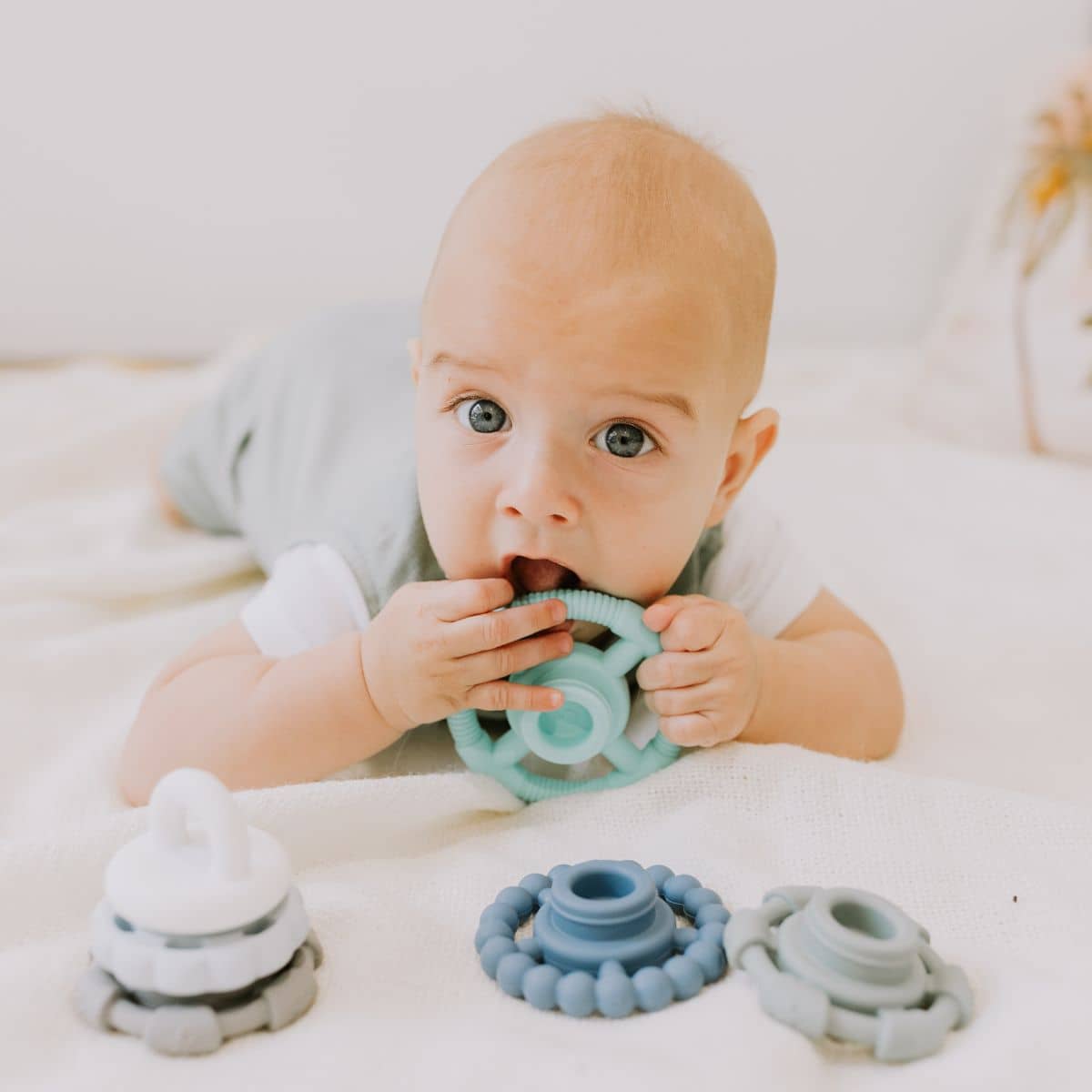 Jellystone Designs Rainbow Stacker Teether and Toy - Ocean