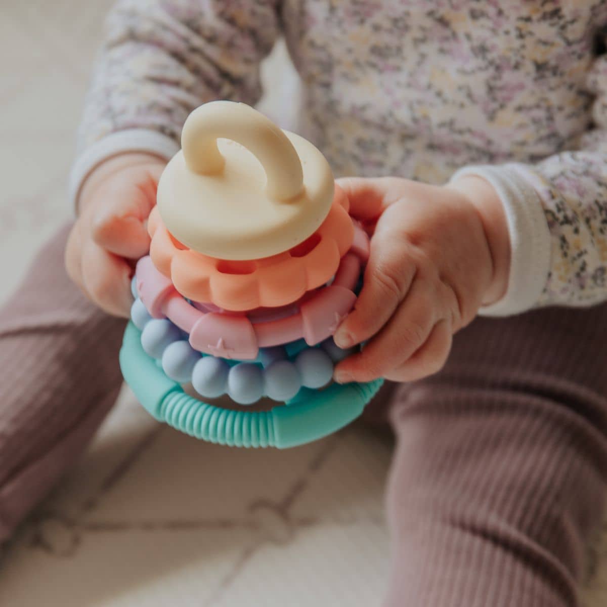 Jellystone Designs Rainbow Stacker Teether and Toy - Pastel