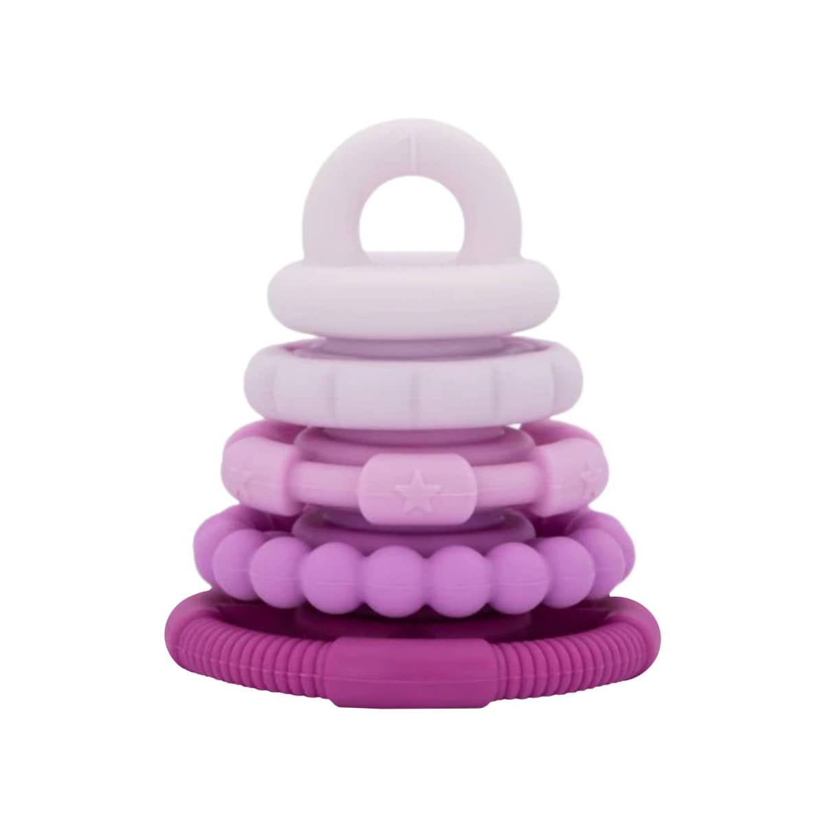 Jellystone Designs Rainbow Stacker Teether and Toy - Raspberry Ombre