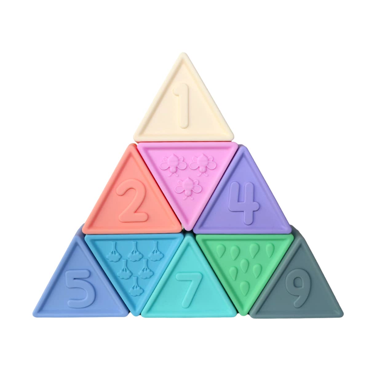 Jellystone Designs Triblox Silicone Blocks - Rainbow Pastel