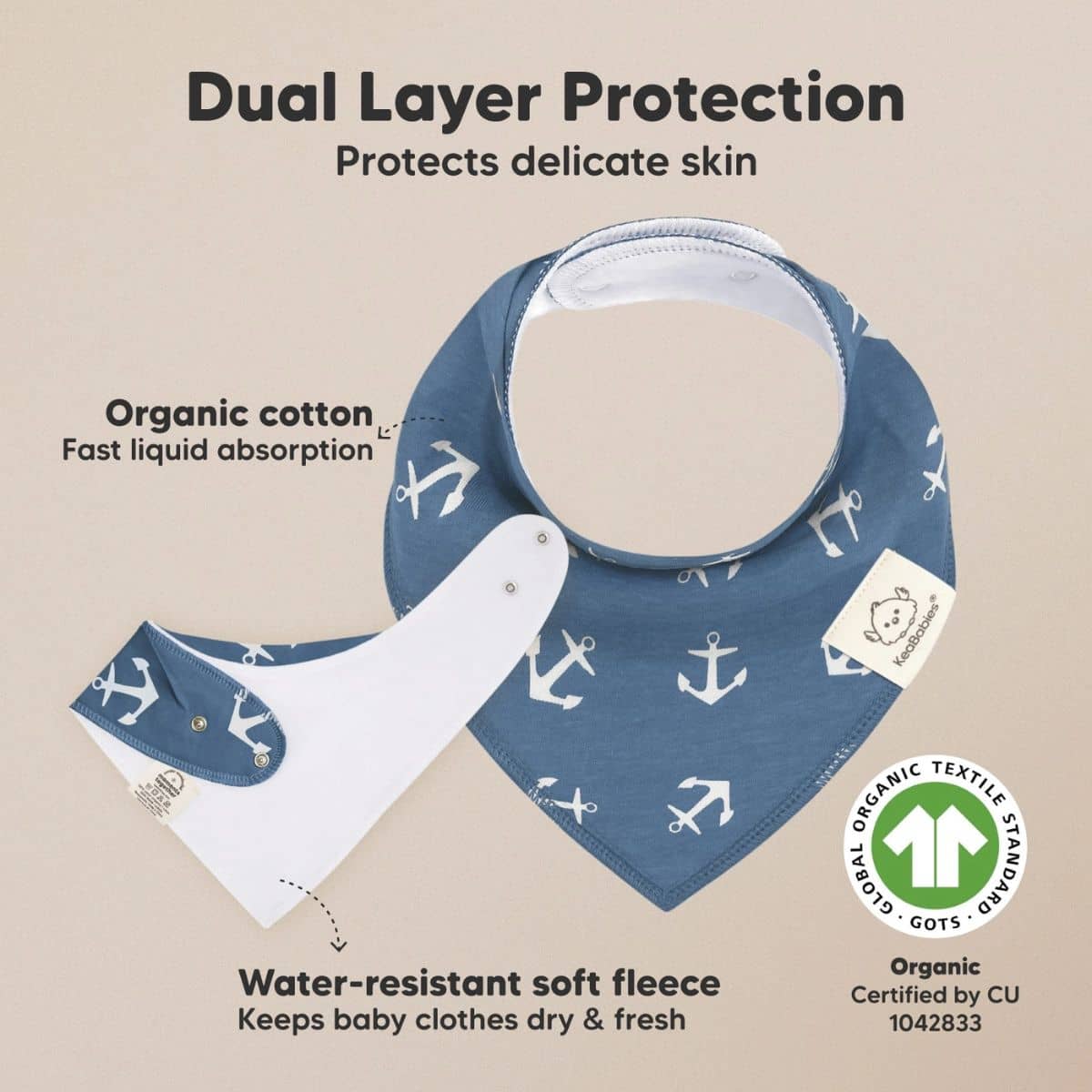 KeaBabies Organic Bandana Bibs Set - Adventurer