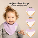 KeaBabies Organic Bandana Bibs Set - Lilac