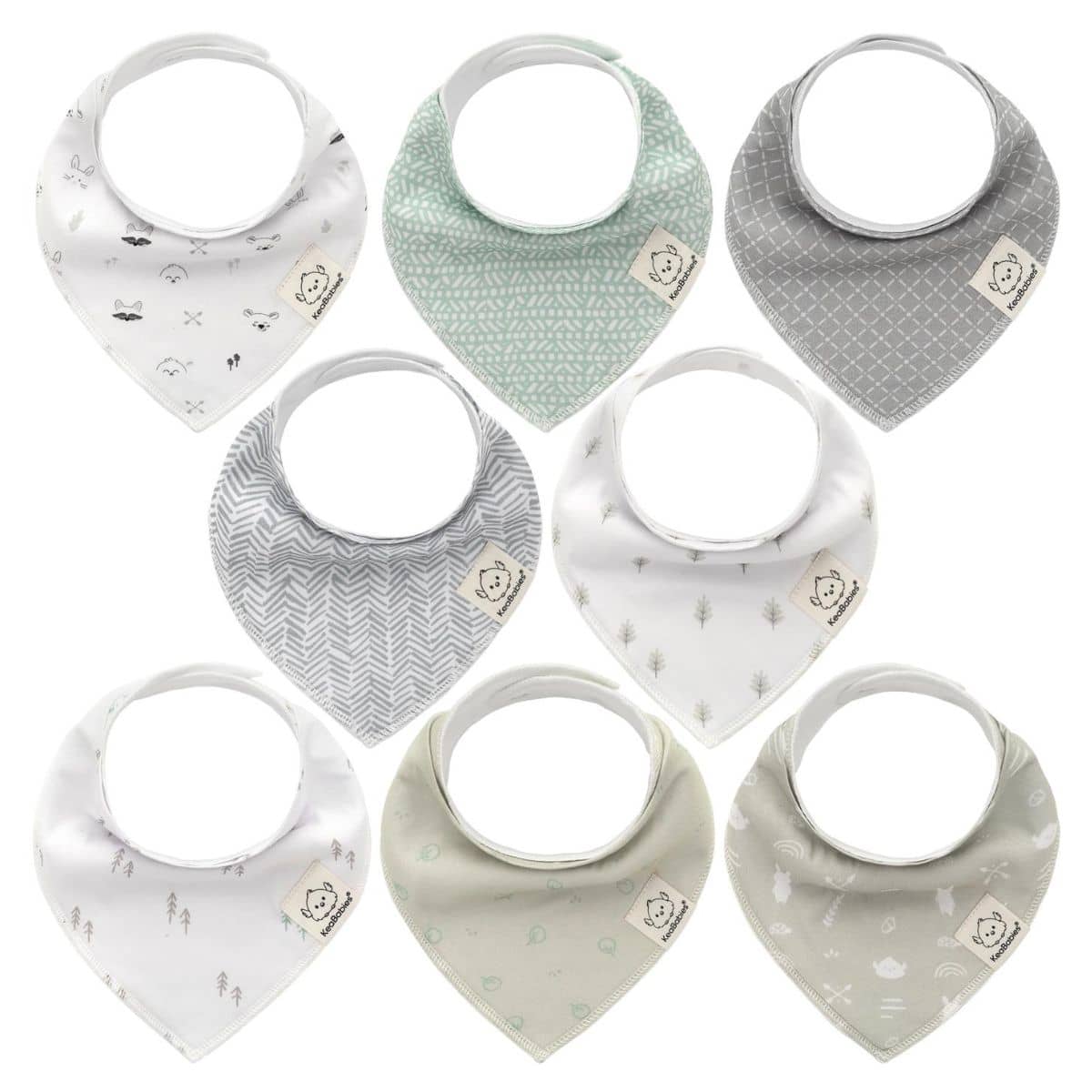 KeaBabies Organic Bandana Bibs Set - Nordic