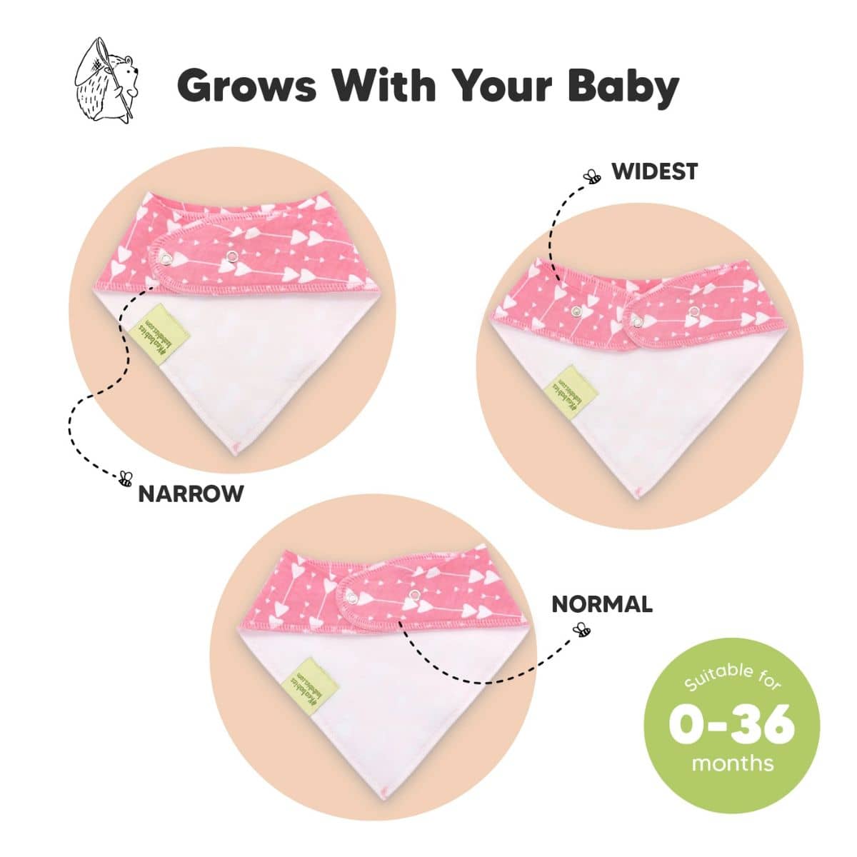 KeaBabies Organic Bandana Bibs Set - Pink Dreams