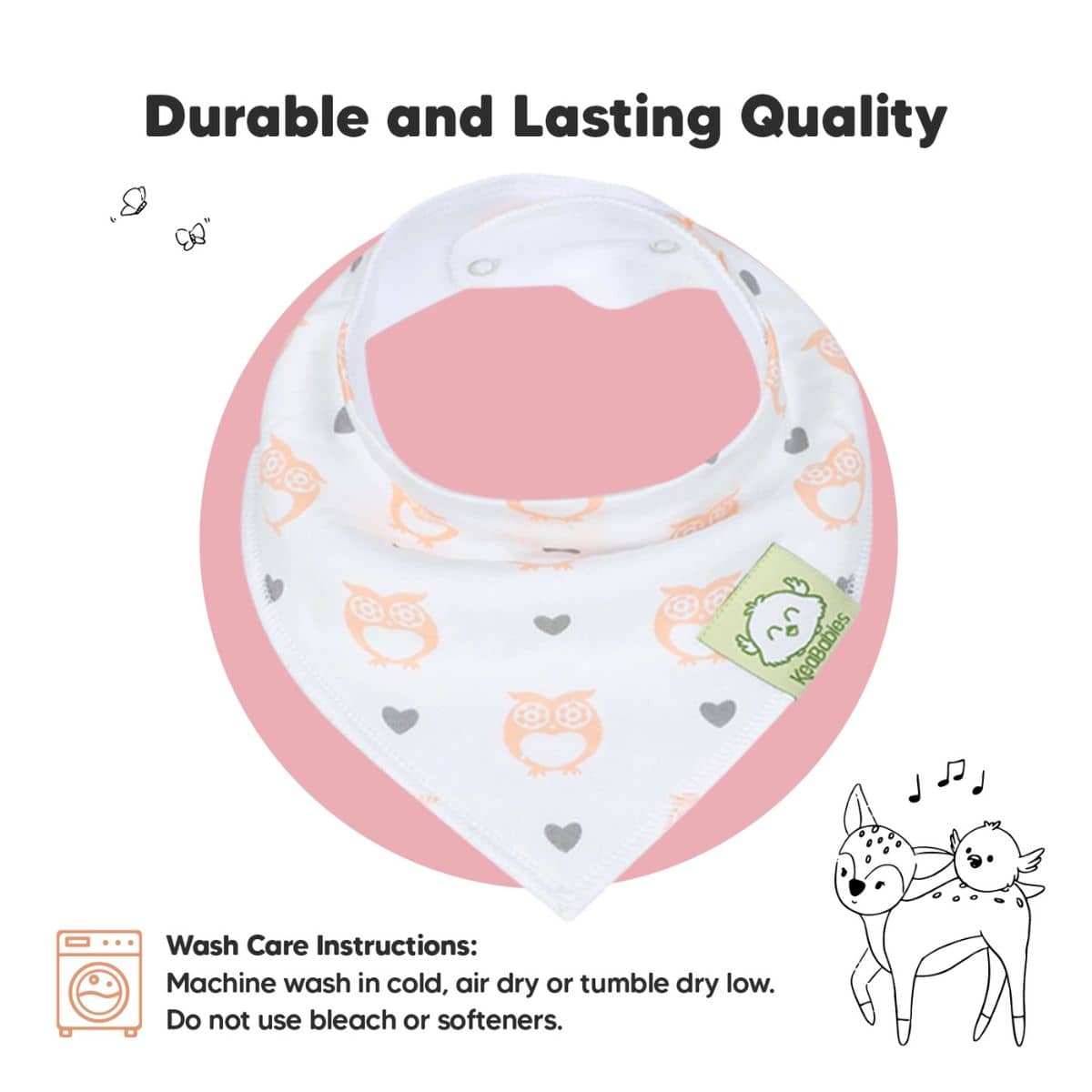 KeaBabies Organic Bandana Bibs Set - Pink Dreams