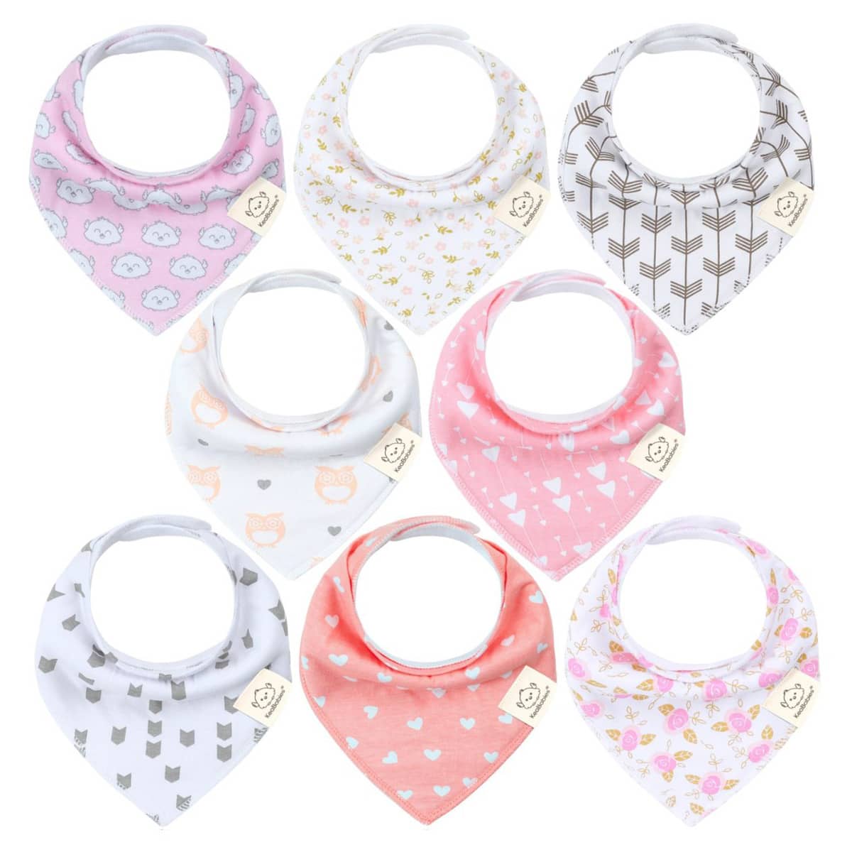 KeaBabies Organic Bandana Bibs Set - Pink Dreams