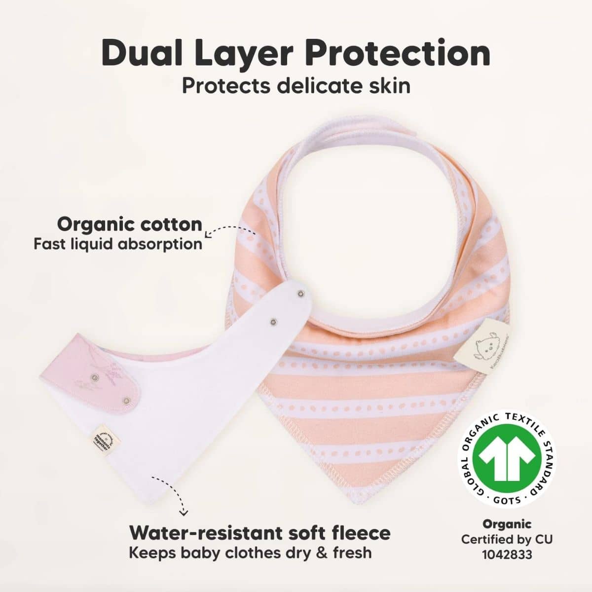 KeaBabies Organic Bandana Bibs Set - Sweet Charm