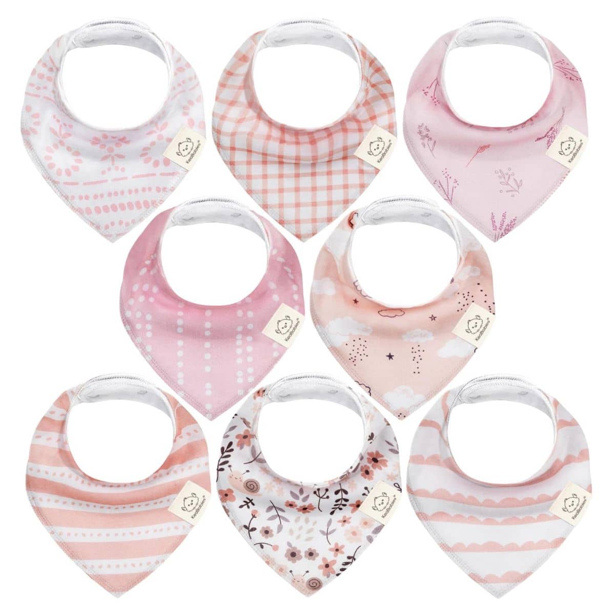 KeaBabies Organic Bandana Bibs Set - Sweet Charm