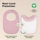 KeaBabies Quin Organic Baby Bibs Set - Muted Pastel