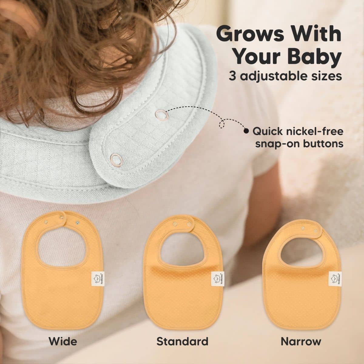 KeaBabies Quin Organic Baby Bibs Set - Sahara