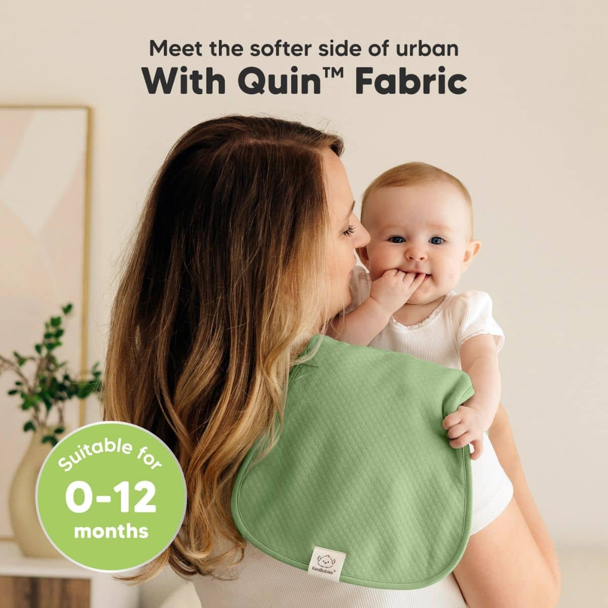 KeaBabies Quin Organic Burp Cloths - Dew