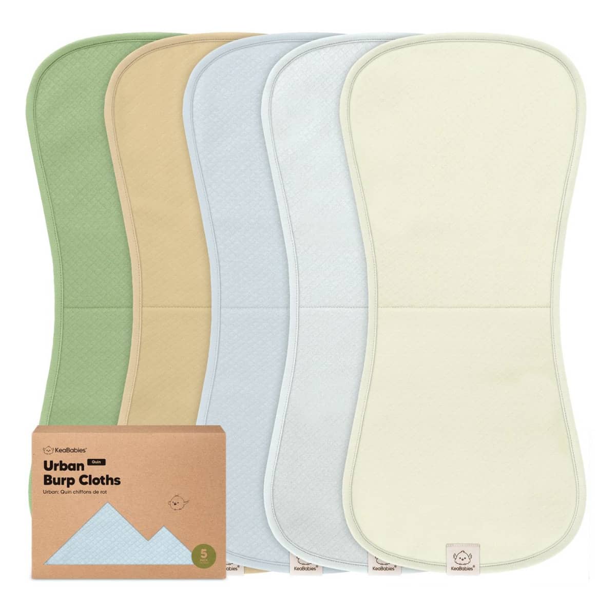 KeaBabies Quin Organic Burp Cloths - Dew