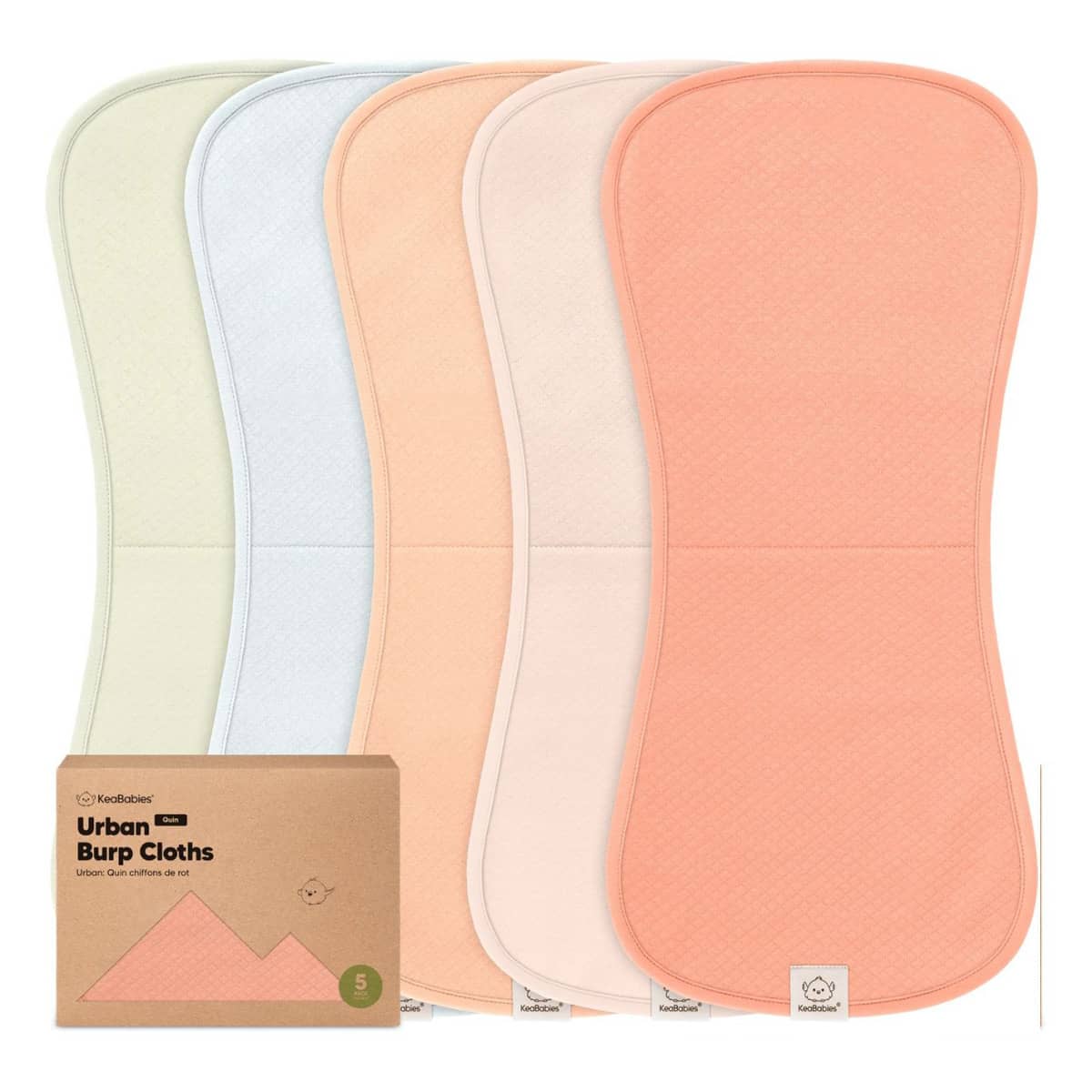 KeaBabies Quin Organic Burp Cloths - Flora Dew