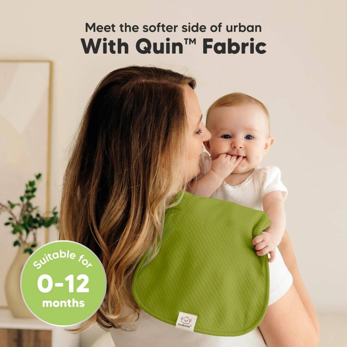 KeaBabies Quin Organic Burp Cloths - Palms