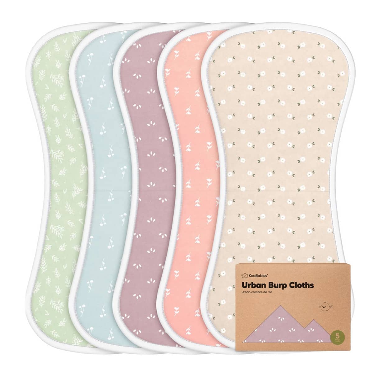 KeaBabies Urban Organic Burp Cloths - Blooms