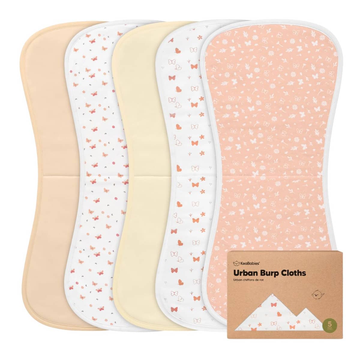 KeaBabies Urban Organic Burp Cloths - Butterflies