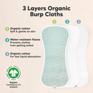 KeaBabies Urban Organic Burp Cloths - Nordic