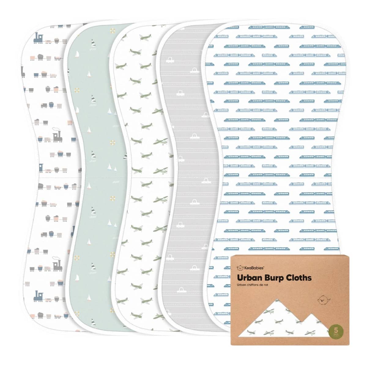 KeaBabies Urban Organic Burp Cloths - Vessels