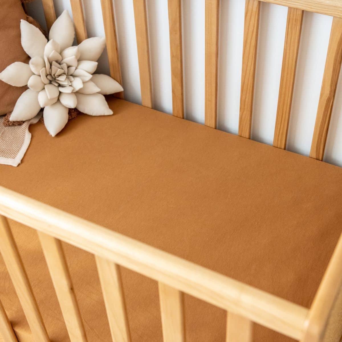 Kiin Baby Organic Cot Sheet - Caramel