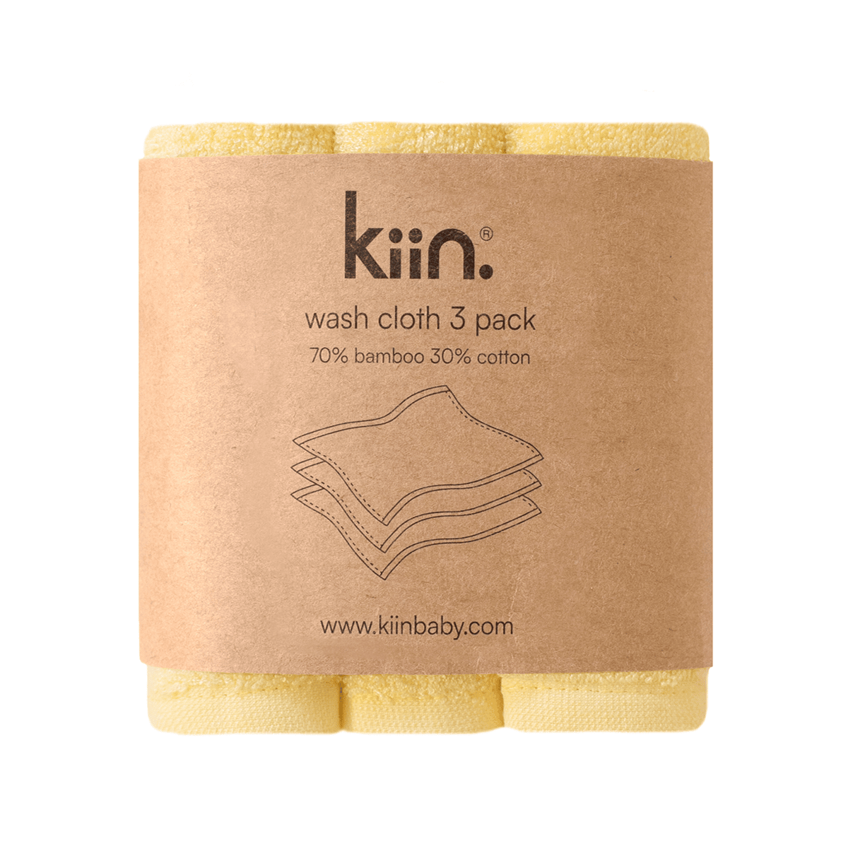 Kiin Baby Wash Cloths - Buttercup