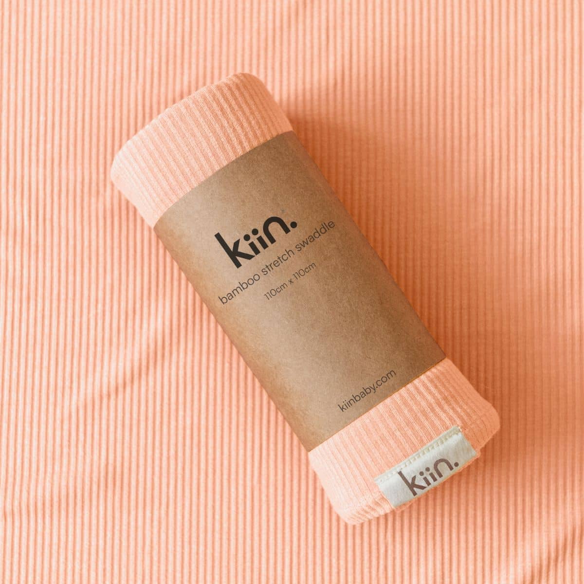 Kiin Baby Bamboo Stretch Swaddle - Peach Sunset