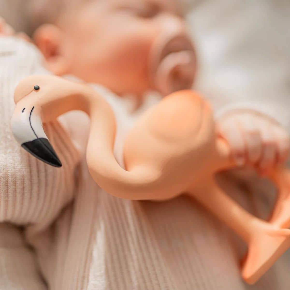 Lingo the Flamingo - Natural Rubber Teether