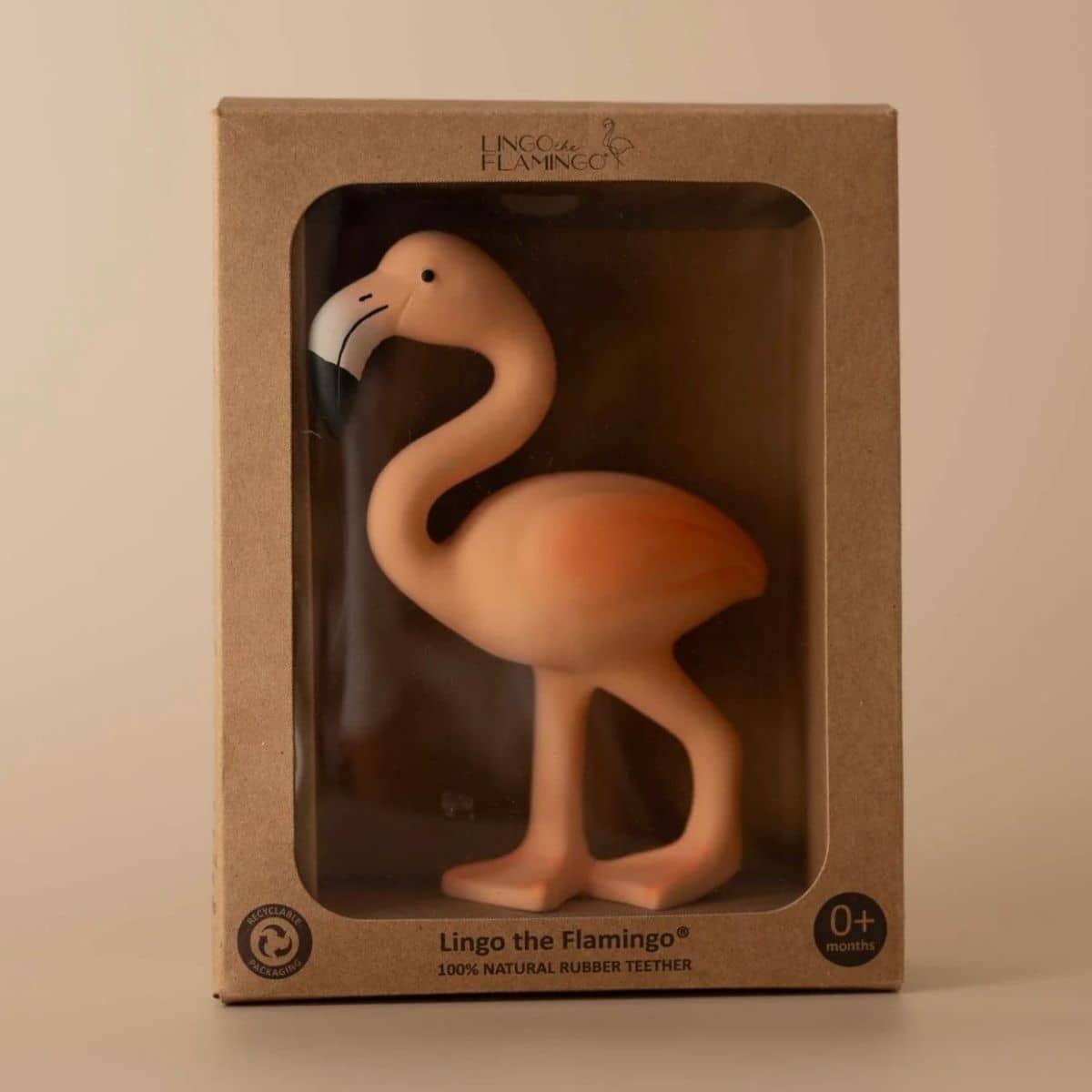 Lingo the Flamingo - Natural Rubber Teether