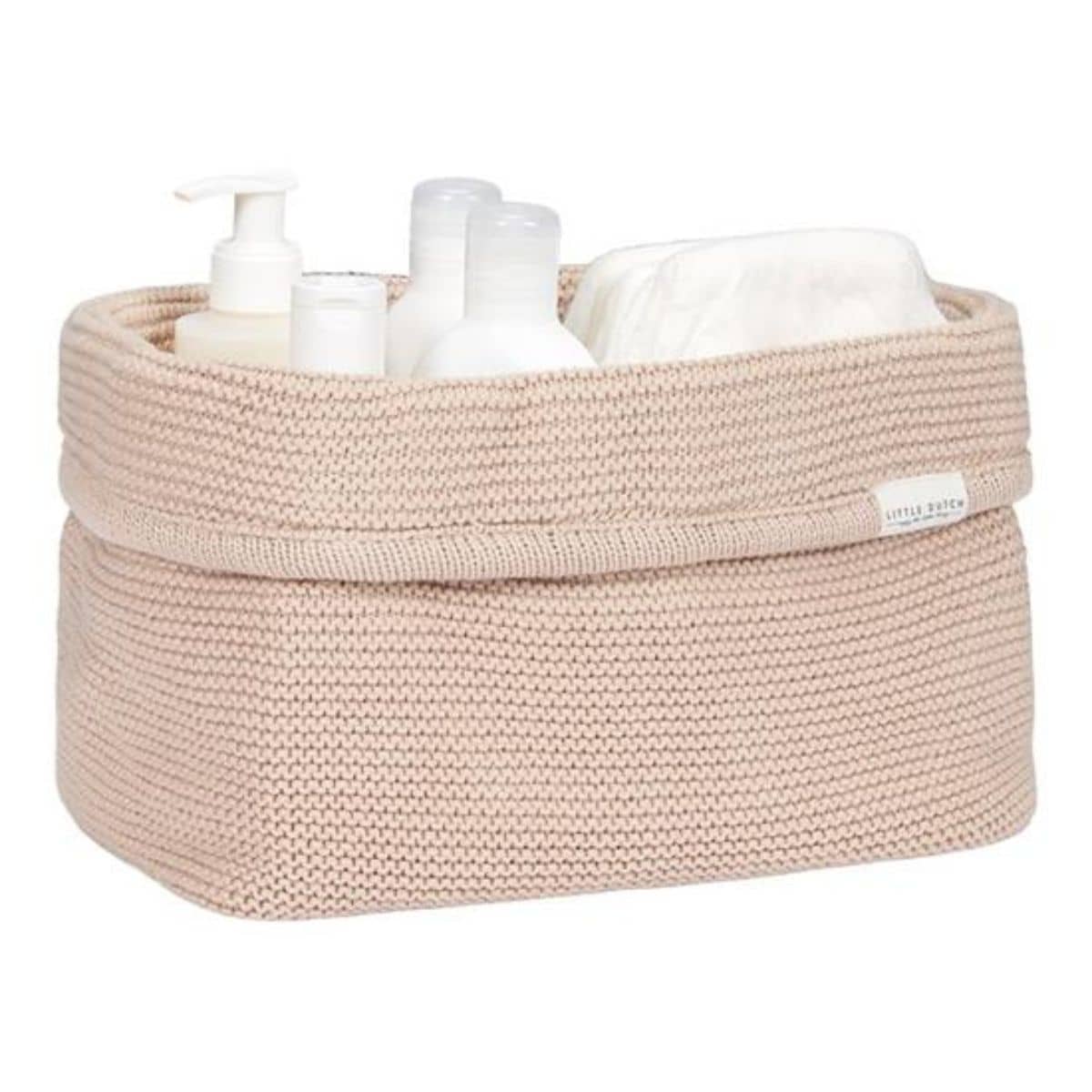 Little Dutch Knitted Storage Basket - Beige Large