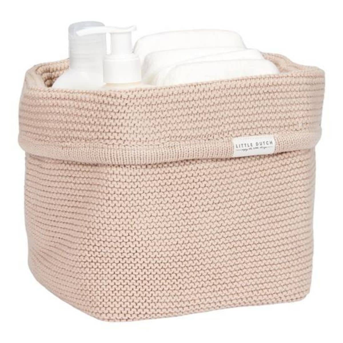 Little Dutch Knitted Storage Basket - Beige Small