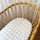 Little Human Linens Waterproof Change Pad / Euro Bassinet Sheet - Latte Gingham