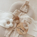 Luna Mae Creations - Pacifier Holder - White Latte Daisy