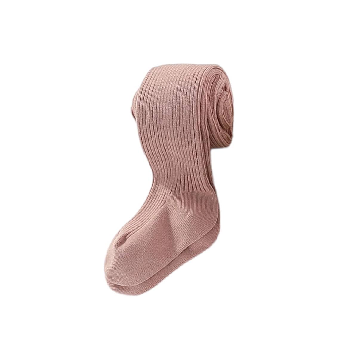 Ma Mer Classic Cotton Ribbed Tights - Dusty Pink